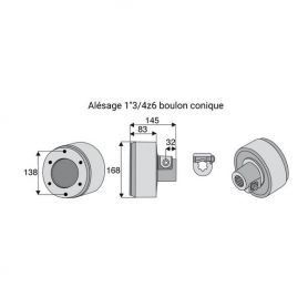 Limiteur débrayable à cames avec alésage 1"3/4z6
