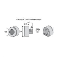 Limiteur débrayable à cames avec alésage 1"3/4z6