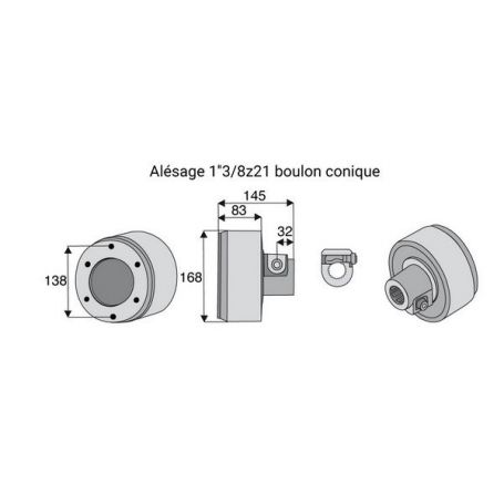 Limiteur débrayable à cames avec alésage 1"3/8z21 Limiteur débrayable à cames avec alésage 1"3/8z21