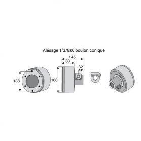 Limiteur débrayable à cames avec alésage 1"3/8z6