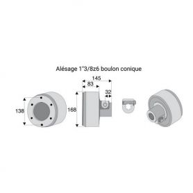 Limiteur débrayable à cames avec alésage 1"3/8z6