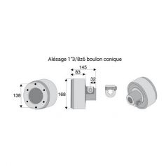 Limiteur débrayable à cames avec alésage 1"3/8z6