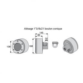 Limiteur débrayable à cames avec alésage 1"3/8z21