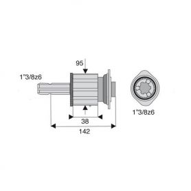 Limiteur à cames en étoile avec alésage 1"3/8z6