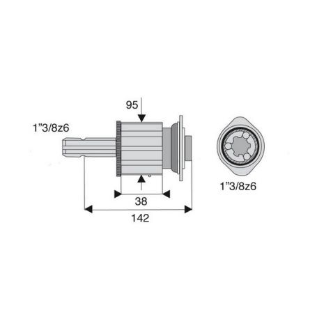 Limiteur à cames en étoile avec alésage 1"3/8z6