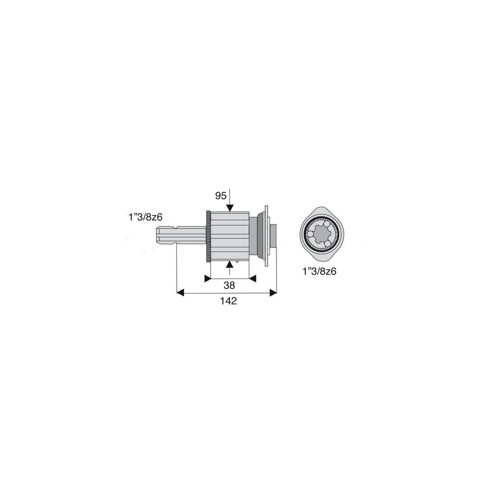 Limiteur à cames en étoile avec alésage 1"3/8z6