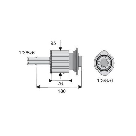 Limiteur à cames en étoile avec alésage 1"3/8z6