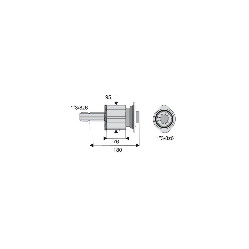 Limiteur à cames en étoile avec alésage 1"3/8z6