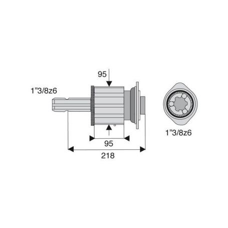 Limiteur à cames en étoile avec alésage 1"3/8z6