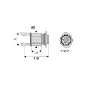 Limiteur à cames en étoile avec alésage 1"3/8z6
