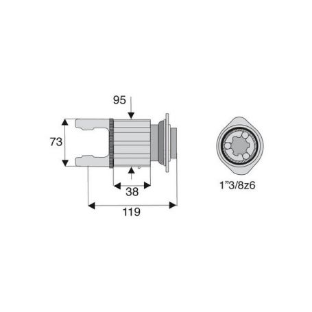 Limiteur à cames en étoile avec alésage 1"3/8z6
