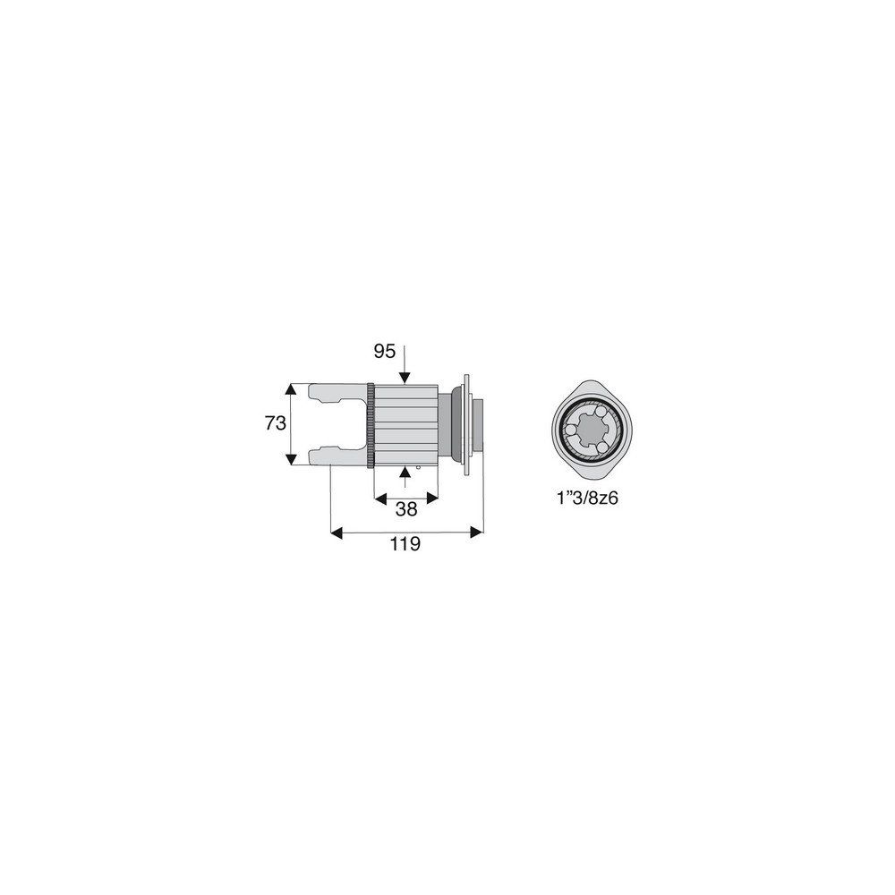 Limiteur à cames en étoile avec alésage 1"3/8z6