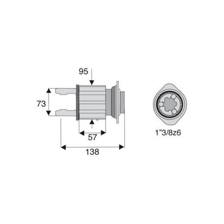 Limiteur à cames en étoile avec alésage 1"3/8z6
