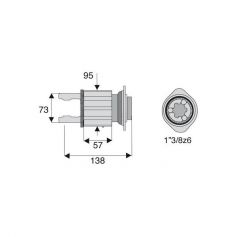 Limiteur à cames en étoile avec alésage 1"3/8z6