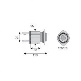 Limiteur à cames en étoile avec alésage 1"3/8z6