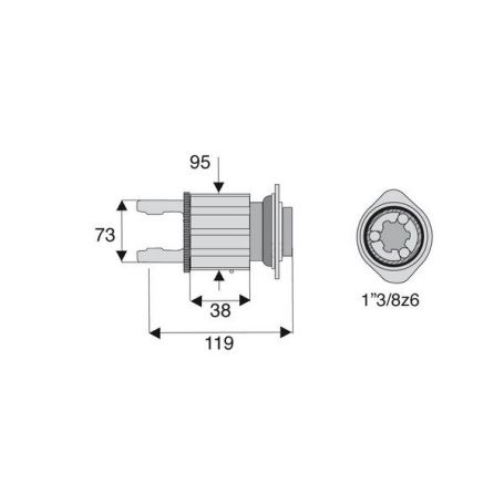 Limiteur à cames en étoile avec alésage 1"3/8z6
