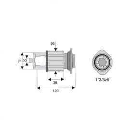 Limiteur à cames en étoile homocinétique avec alésage 1"3/8z6