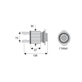 Limiteur à cames en étoile avec alésage 1"3/8z6