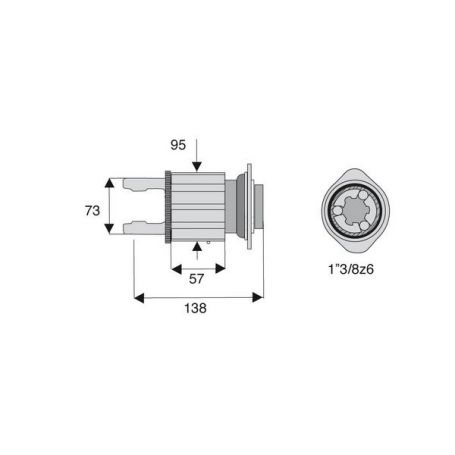 Limiteur à cames en étoile avec alésage 1"3/8z6