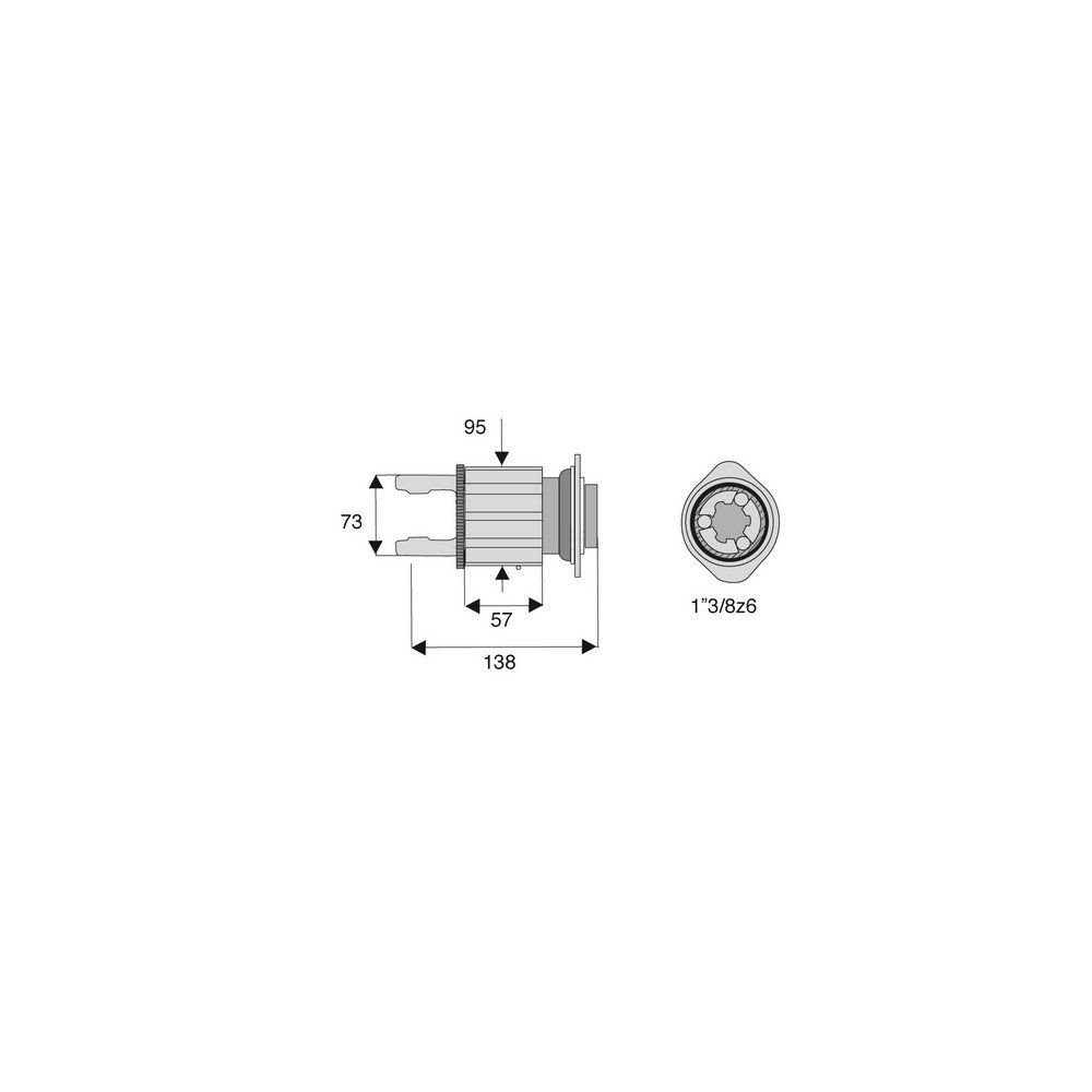 Limiteur à cames en étoile avec alésage 1"3/8z6