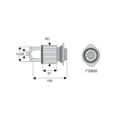 Limiteur à cames en étoile homocinétique avec alésage 1"3/8z6