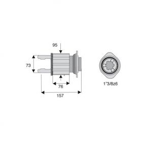 Limiteur à cames en étoile avec alésage 1"3/8z6