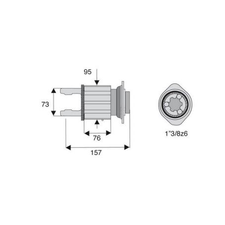 Limiteur à cames en étoile avec alésage 1"3/8z6