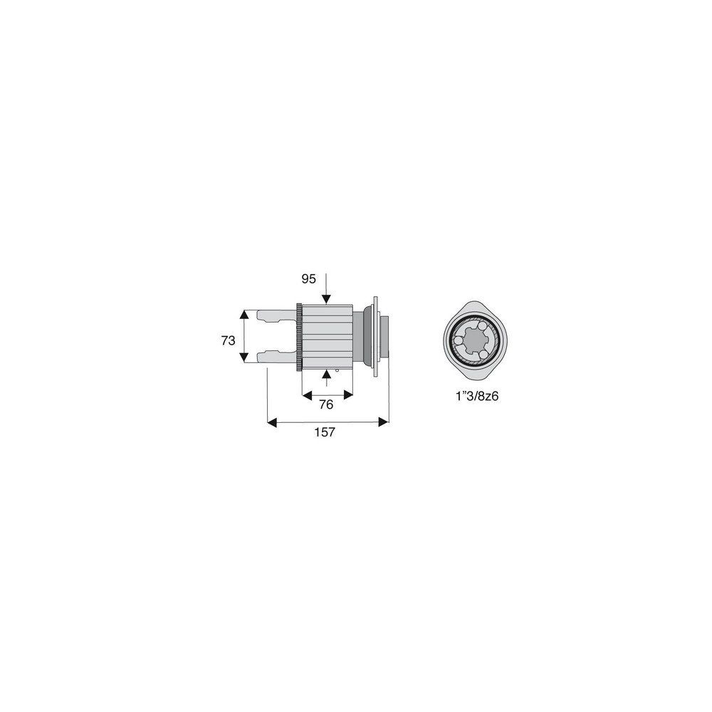 Limiteur à cames en étoile avec alésage 1"3/8z6