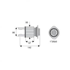 Limiteur à cames en étoile avec alésage 1"3/8z6