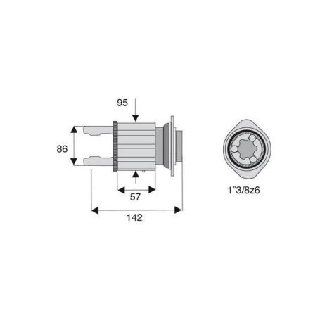 Limiteur à cames en étoile avec alésage 1"3/8z6