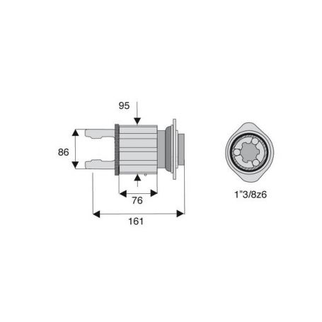 Limiteur à cames en étoile avec alésage 1"3/8z6
