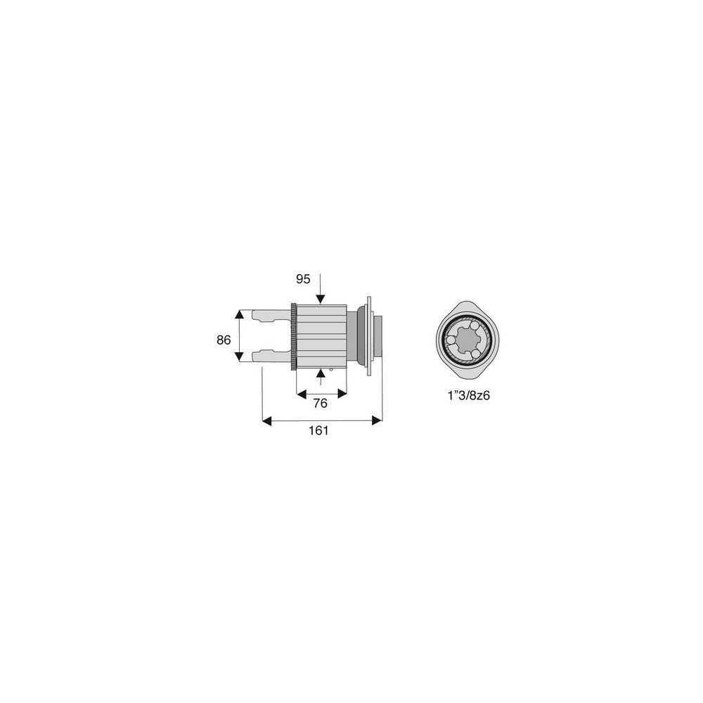 Limiteur à cames en étoile avec alésage 1"3/8z6