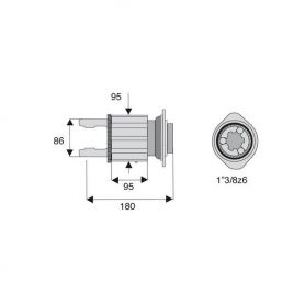 Limiteur à cames en étoile avec alésage 1"3/8z6