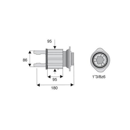 Limiteur à cames en étoile avec alésage 1"3/8z6