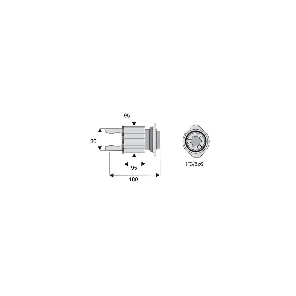 Limiteur à cames en étoile avec alésage 1"3/8z6
