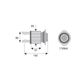 Limiteur à cames en étoile avec alésage 1"3/8z6