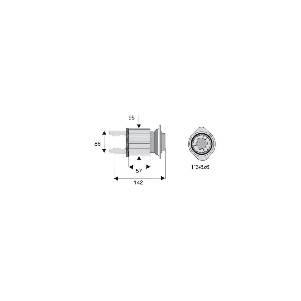 Limiteur à cames en étoile avec alésage 1"3/8z6