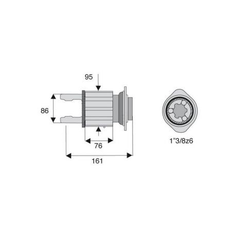 Limiteur à cames en étoile avec alésage 1"3/8z6