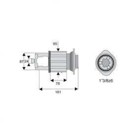 Limiteur à cames en étoile homocinétique avec alésage 1"3/8z6