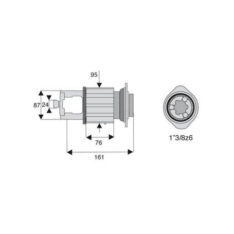 Limiteur à cames en étoile homocinétique avec alésage 1"3/8z6