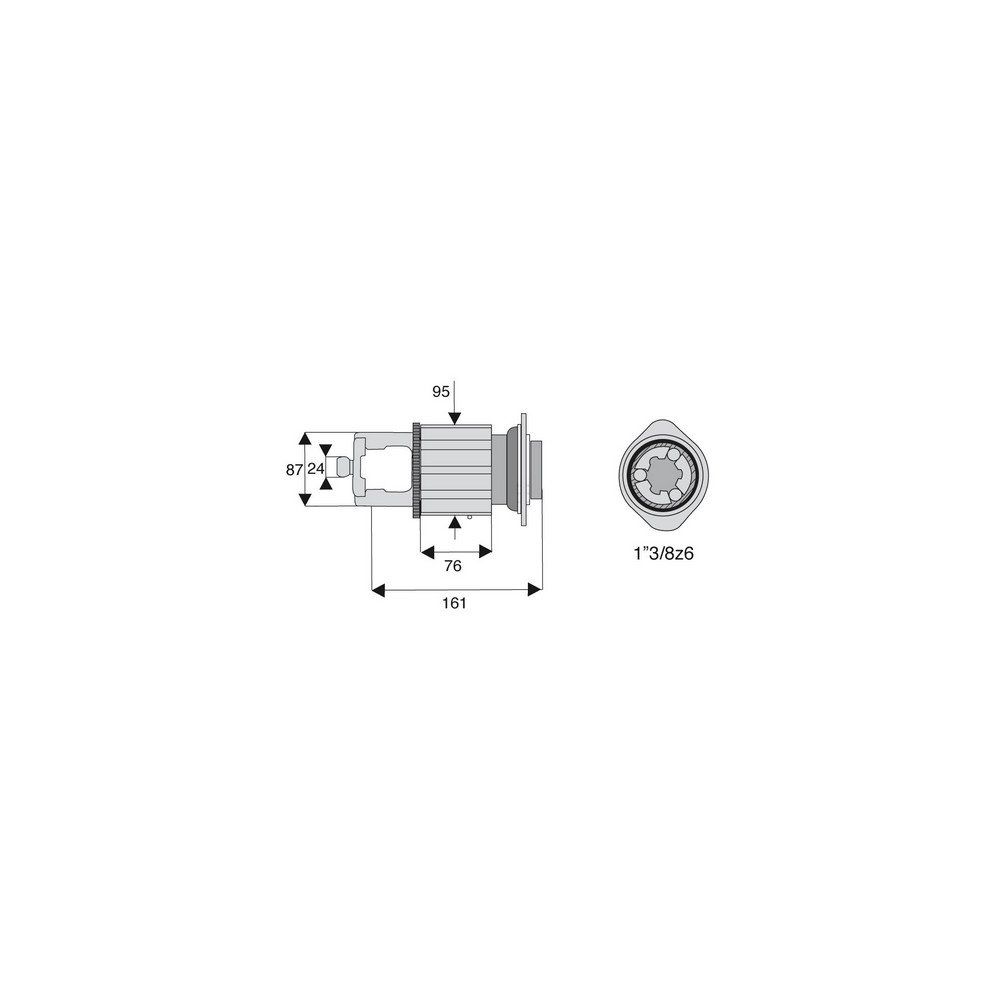 Limiteur à cames en étoile homocinétique avec alésage 1"3/8z6