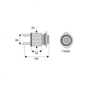 Limiteur à cames en étoile avec alésage 1"3/8z6