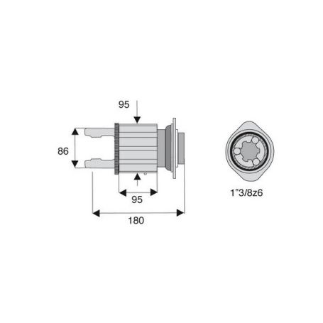 Limiteur à cames en étoile avec alésage 1"3/8z6