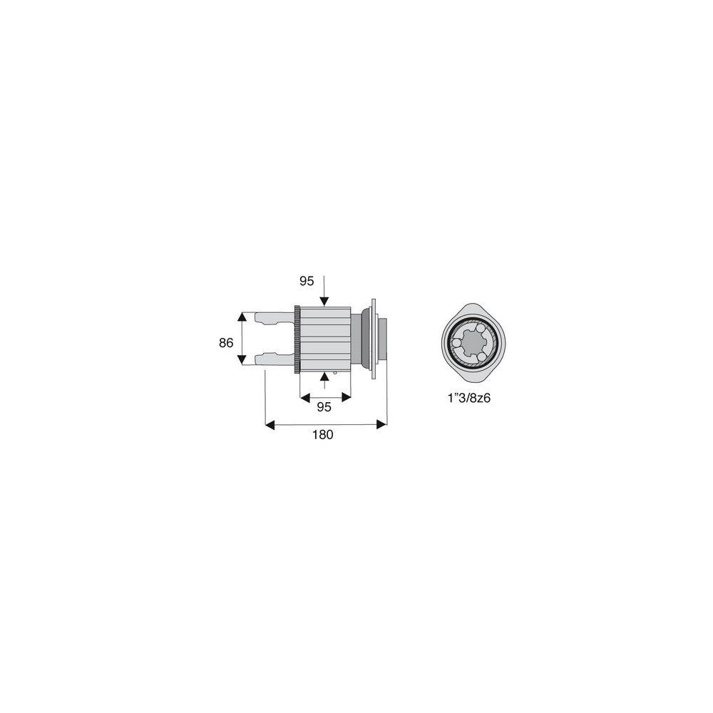 Limiteur à cames en étoile avec alésage 1"3/8z6