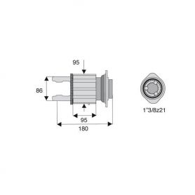 Limiteur à cames en étoile avec alésage 1"3/8z21