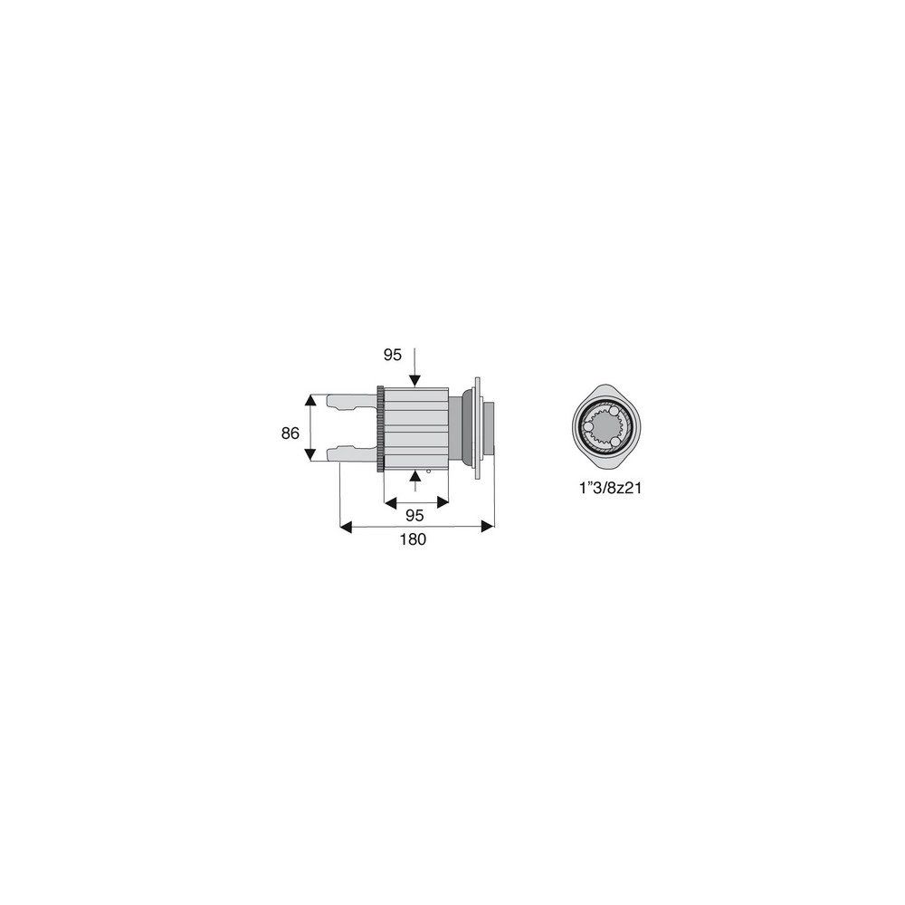 Limiteur à cames en étoile avec alésage 1"3/8z21