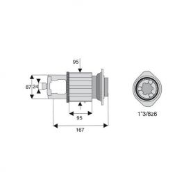 Limiteur à cames en étoile homocinétique avec alésage 1"3/8z6