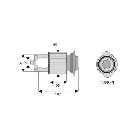 Limiteur à cames en étoile homocinétique avec alésage 1"3/8z6