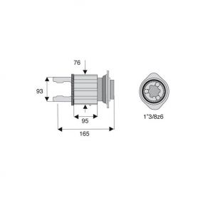 Limiteur à cames en étoile avec alésage 1"3/8z6