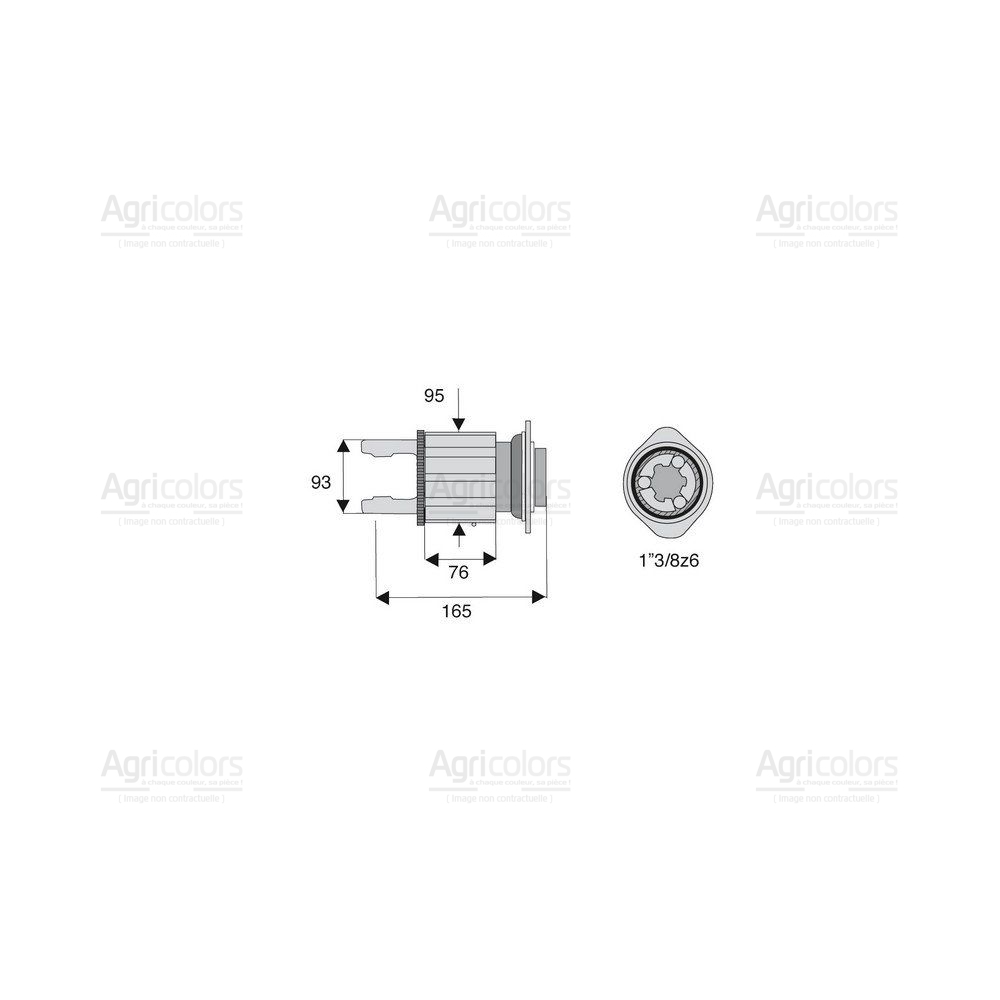Limiteur à cames en étoile avec alésage 1"3/8z6